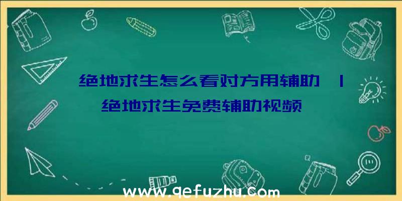 「绝地求生怎么看对方用辅助」|绝地求生免费辅助视频